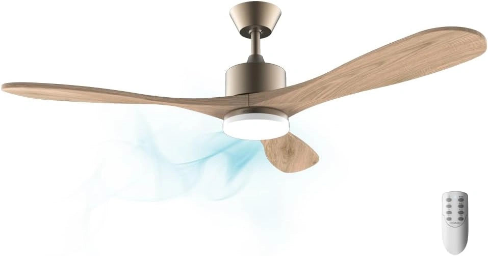 Cecotec Deckenventilator Aero 5200, Fernbedienung, Schwarz und Gold