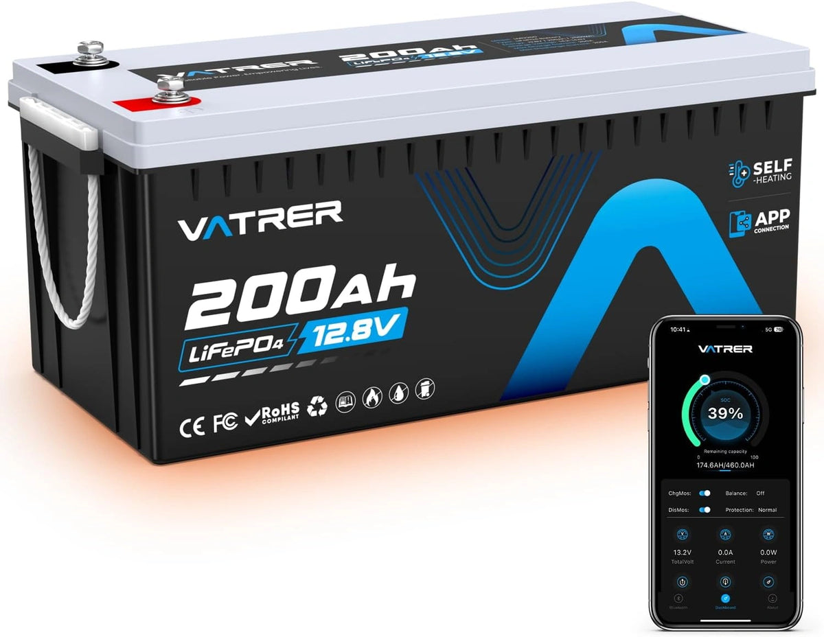 VATRER POWER Akku POWER 12, 200 Ah, 12,8 V, Bluetooth