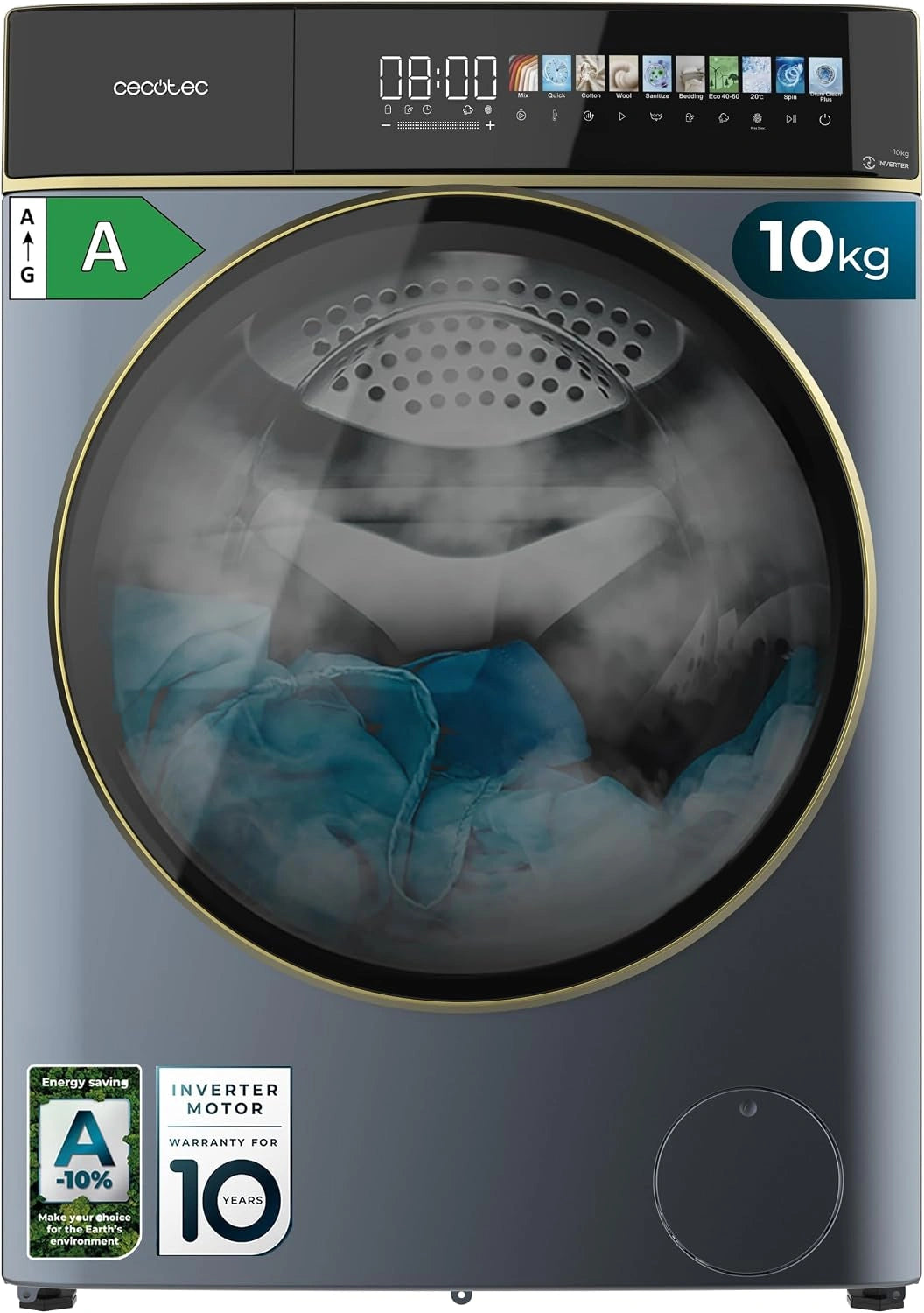 Cecotec Frontlader-Waschmaschine, Blau