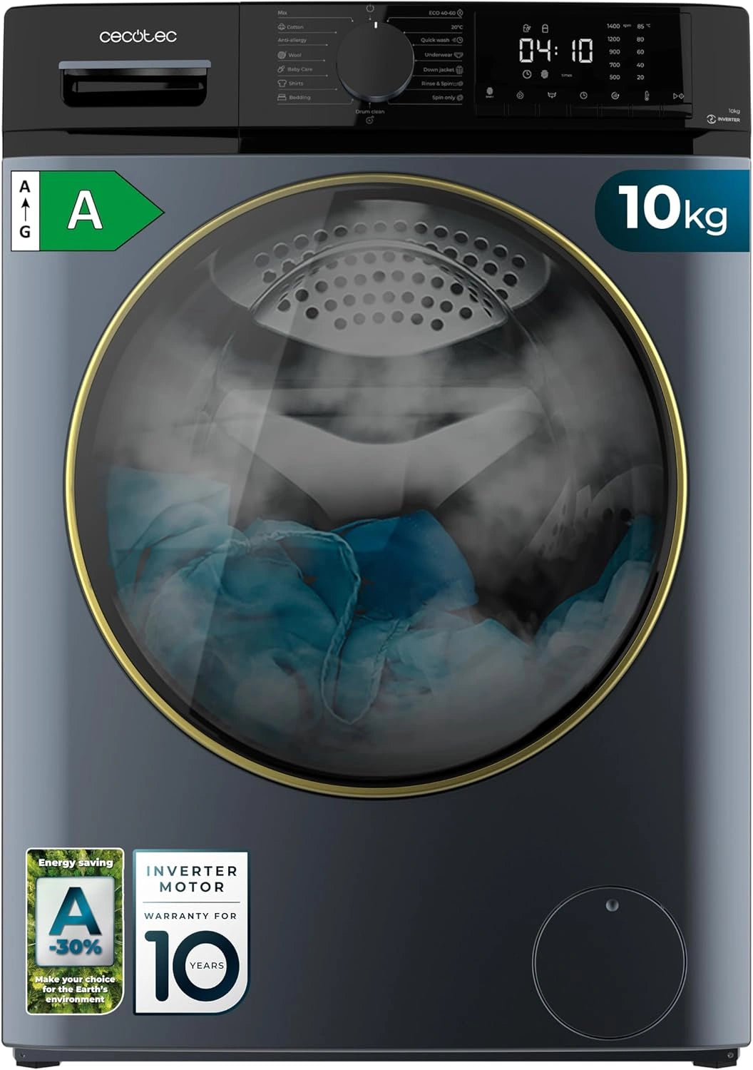 Cecotec Waschmaschine, Fassungsvermögen 10 kg