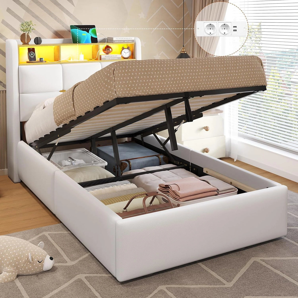 DICTAC Bett 90x200, Weiß