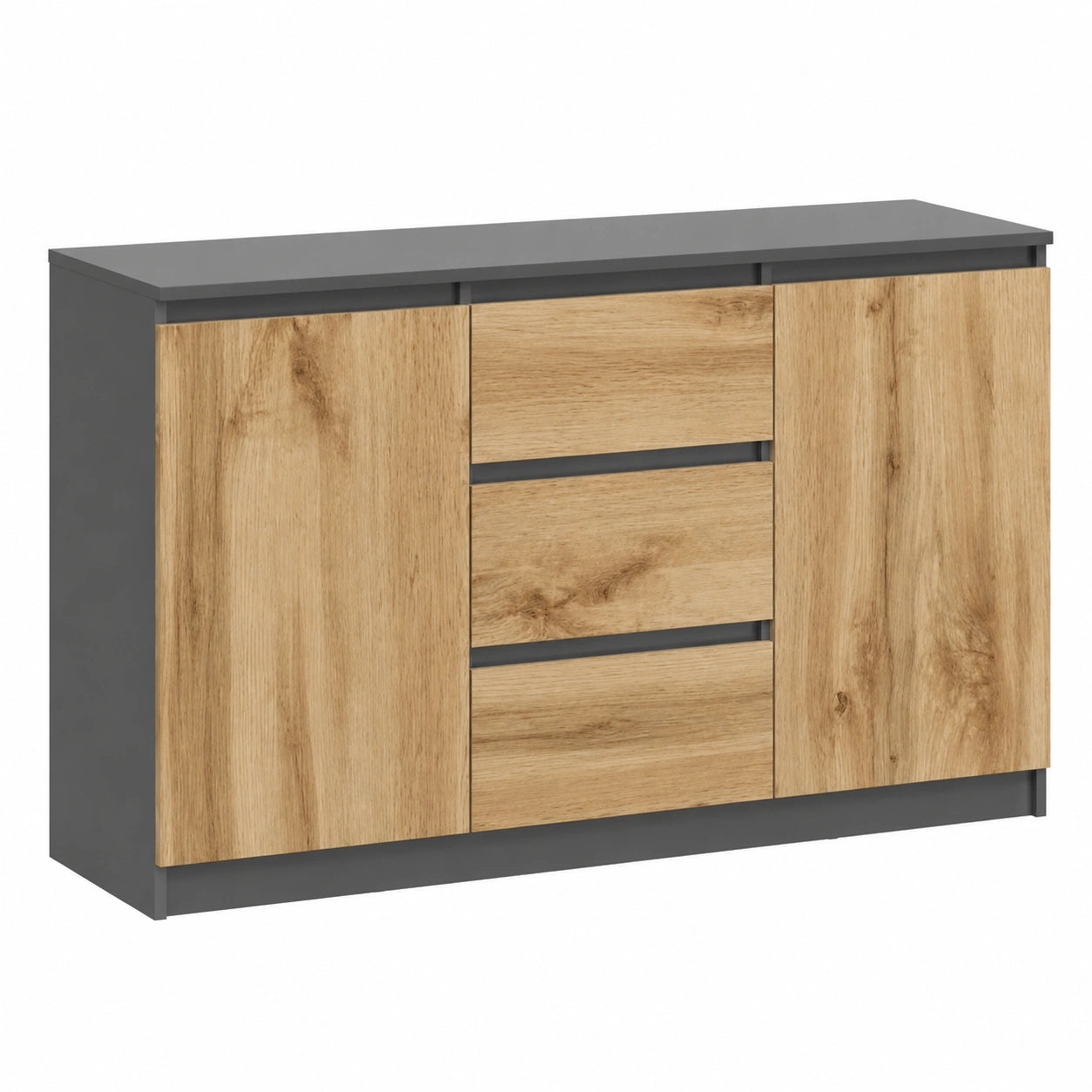 Moderner Chic: Kommode mit Stauraum in Graphit/Eiche