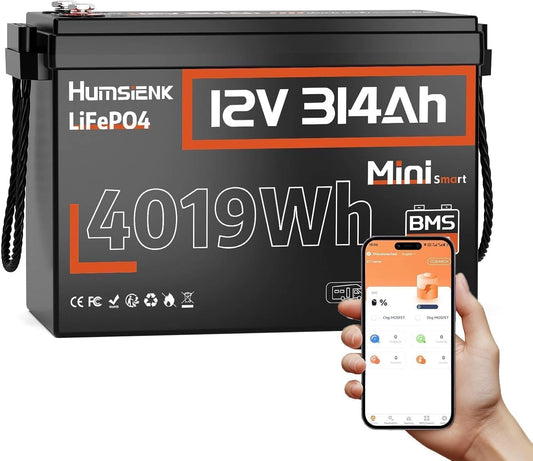 HumsiENK Akku LiFePO4, 4019 Wh, 314 Ah, 12 V, Bluetooth