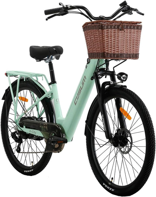 cysum E-Bike, 26 Zoll, Reichweite bis 25 km, 10,4 Ah, 48 V