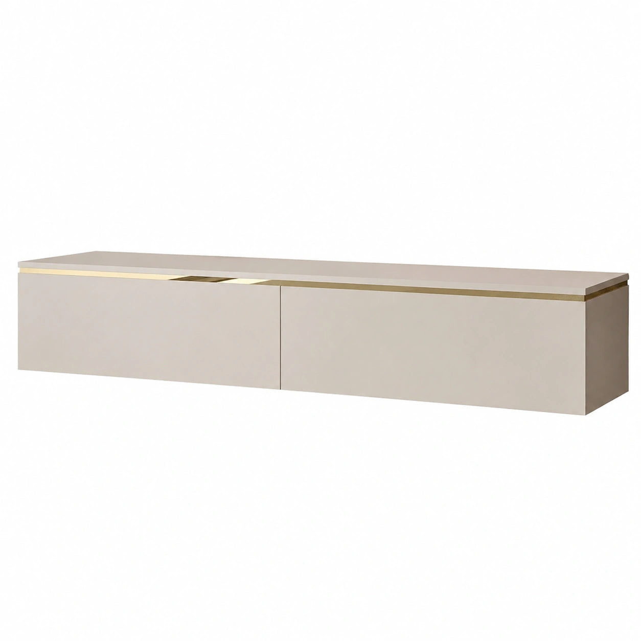 Lookway TV-Schrank Aurora 180 cm, Kaschmir Matt, Gold-Akzente, LED-Option, Modernes Design