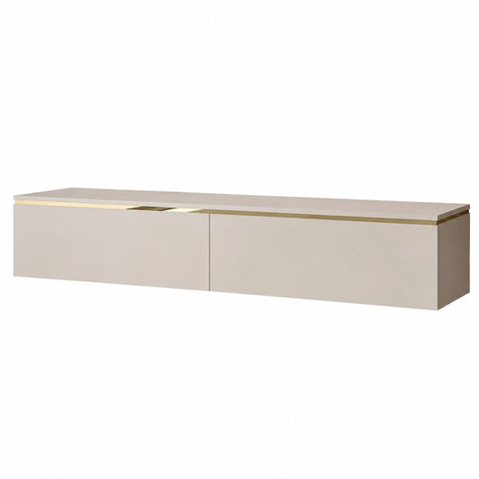 Lookway TV-Schrank Aurora 180 cm, Kaschmir Matt, Gold-Akzente, LED-Option, Modernes Design