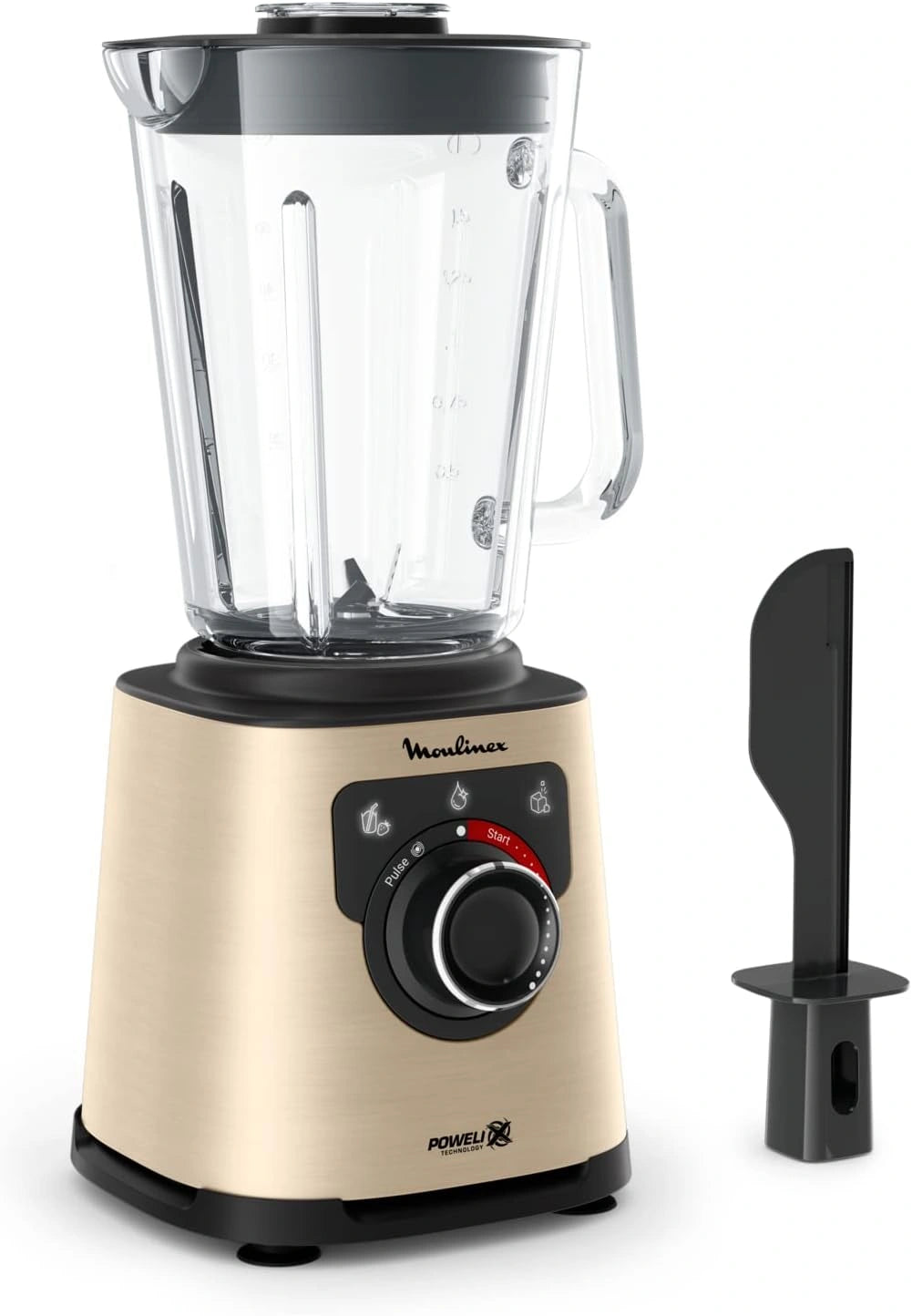 Moulinex Standmixer, Schwarz und Gold