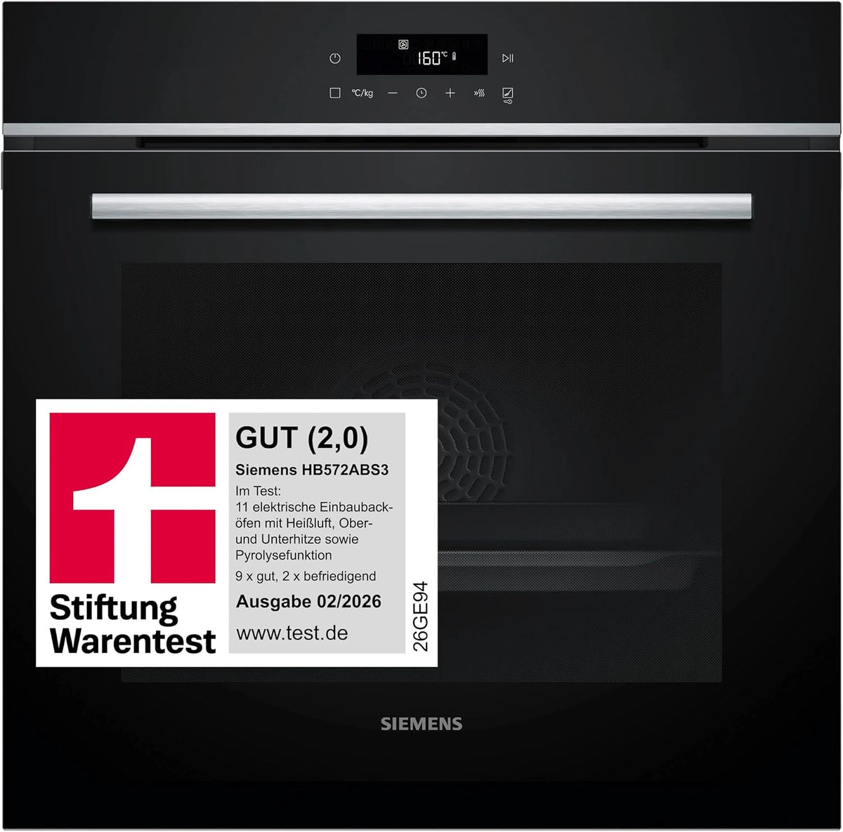Siemens Einbaubackofen iQ300, Einbaugerät, Edelstahl