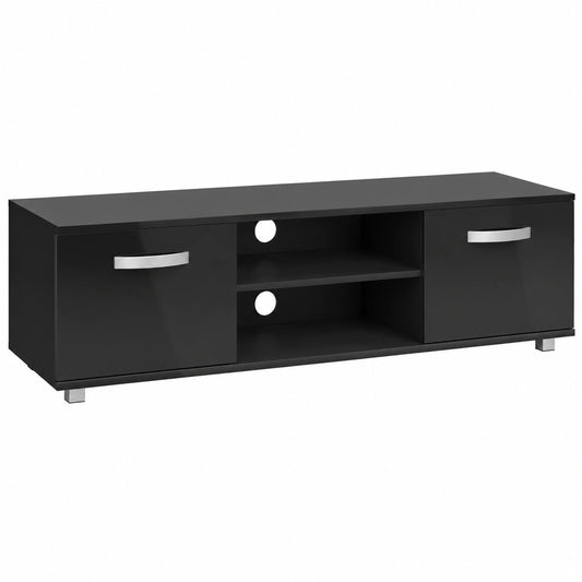 Vida Designs Moderne TV-Kommode Cosmo mit 2 Türen, Schwarz, Hochglanz-Matt, 140 cm
