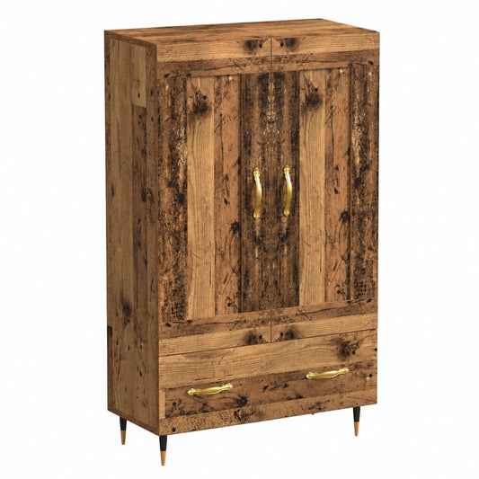 Vintage Holz Highboard für Wohnzimmer und Büro, 69,5 x 31 x 115 cm