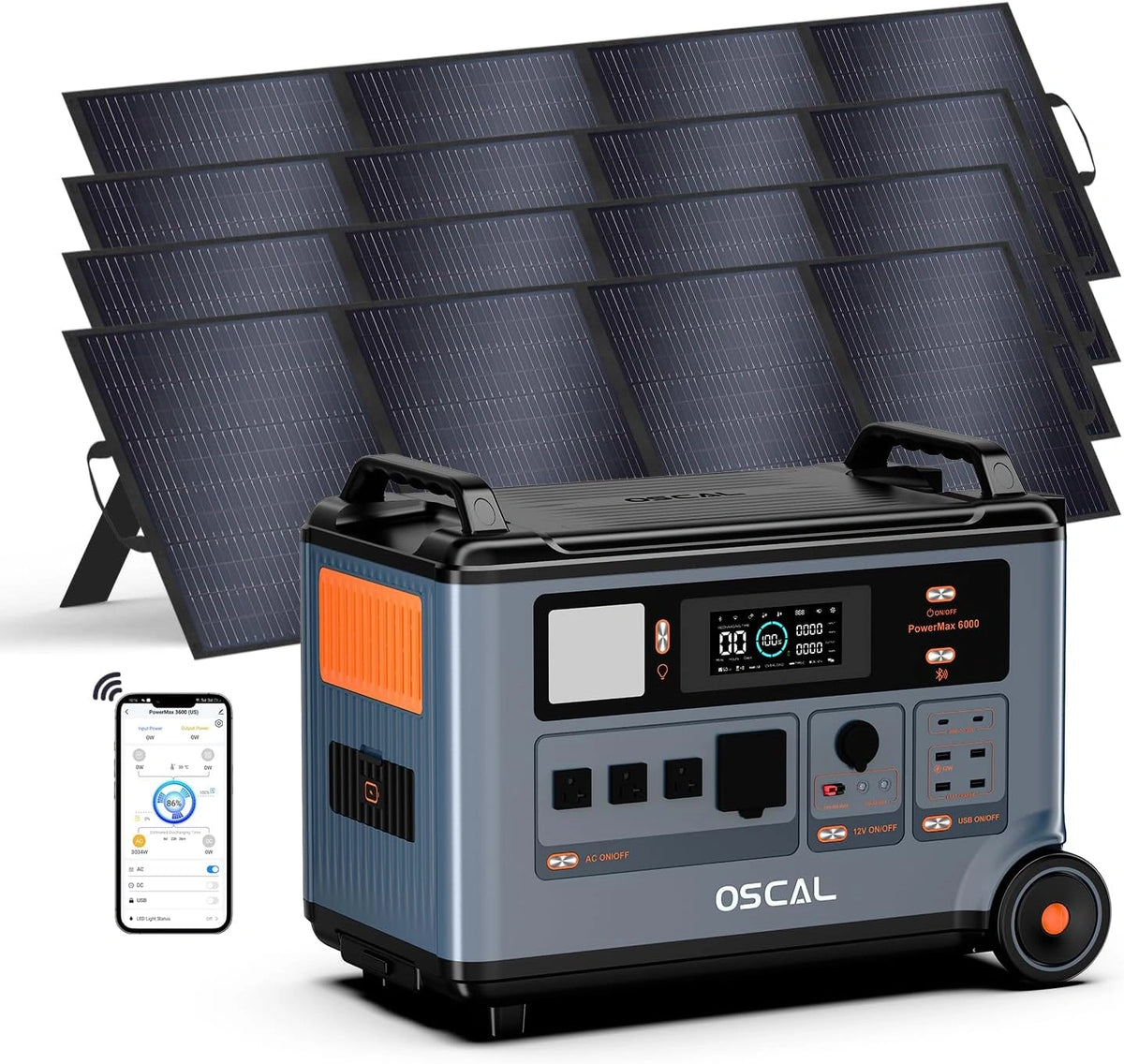 Solstark Tragbare Powerstation PowerMax 6000, 3600 Wh, 6000 W