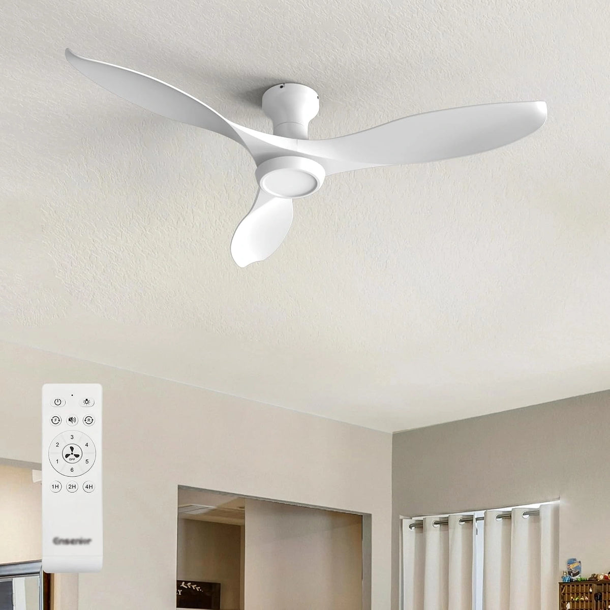 Ensenior Deckenventilator, Fernbedienung, Weiß