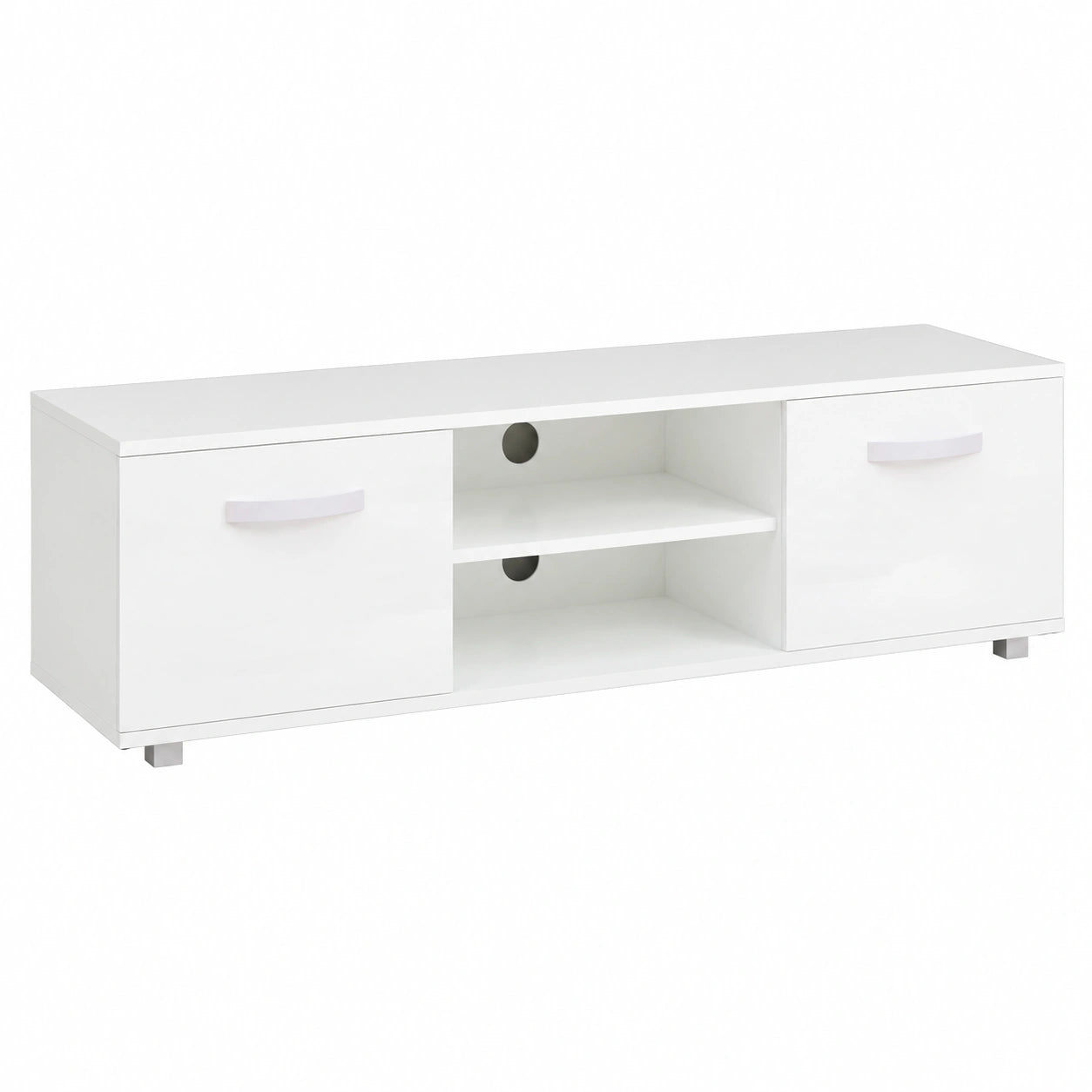 Vida Designs Cosmo TV-Schrank, 2-türig, modern, Hochglanz & Matt, MDF, Weiß, 140 cm