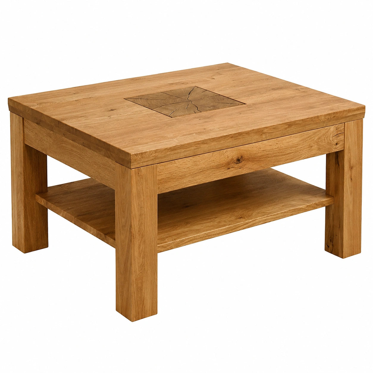 Moderner Couchtisch aus Massivholz, natur geölt, 70x45x70 cm