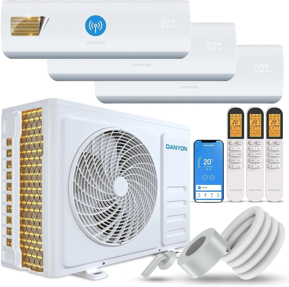 DANYON Klimaanlage, 27000 BTU, WLAN, Heizfunktion