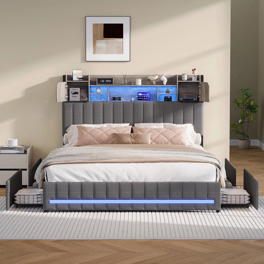 BLSYHDH Bett 160x200, Grau