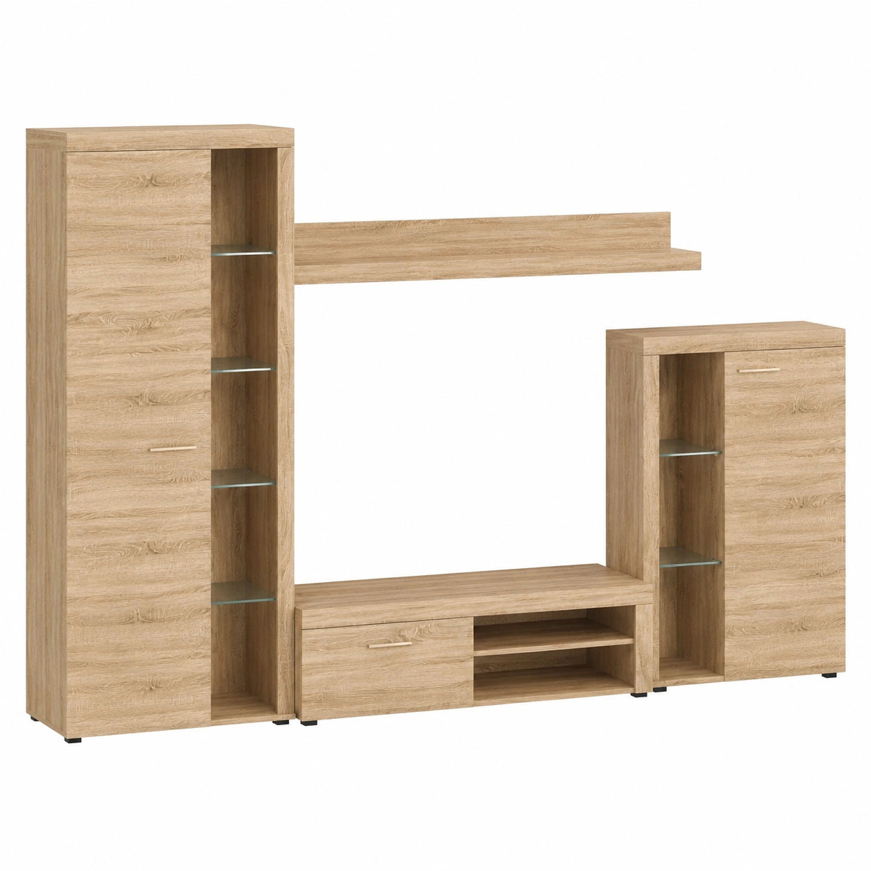 Moderne Wohnwand in Sonoma Eiche - 270 cm Wohnzimmer Schrank